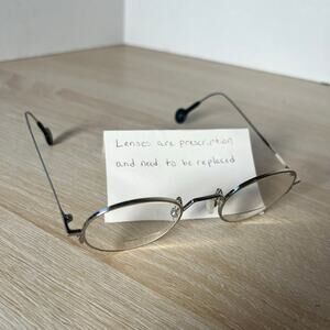 Vintage L.A. Eyeworks Quimby 405 Eyeglasses Round Silver metal Frame Italy